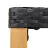 vidaXL Panchina da Giardino 120 cm Nero Polyrattan e Massello d'Acacia
