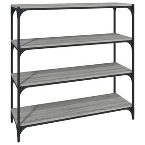 vidaXL Libreria grigio sonoma 100x33x100cm Legno Multistrato e Acciaio