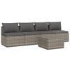 vidaXL Set Divani da Giardino 5 pz con Cuscini in Polyrattan Grigio