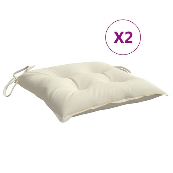 vidaXL Cuscini per Sedia 2pz Bianco Crema 40x40x7 cm in Tessuto Oxford