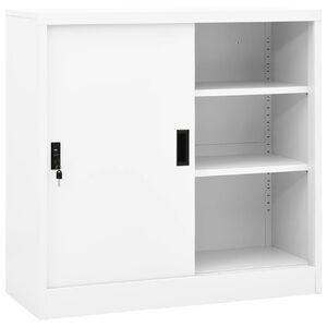 vidaXL Armadio per Ufficio Anta Scorrevole Bianco 90x40x90cm Acciaio