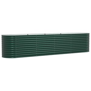 vidaXL Letto Rialzato Verde 400 x 80 x 81 cm Acciaio