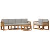 vidaXL Set di divani da esterno 7 pz Naturale e Grigio Chiaro