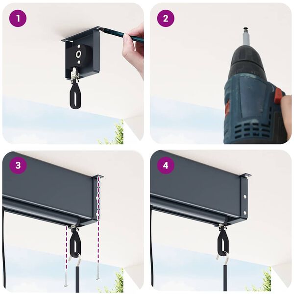 vidaXL Tenda a Rullo per Esterni 160x250 cm Blu e Bianca