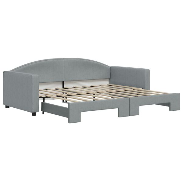 vidaXL Divano Letto con Letto Estraibile Grigio Chiaro 90x190 Tessuto