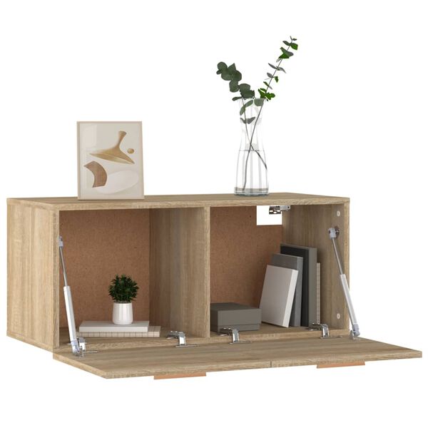 vidaXL Mobile Parete Rovere Sonoma 80x35x36,5cm Legno Multistrato