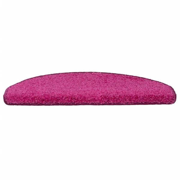 vidaXL Tappetini per scale 15 pz 65x21x4 cm rosa semicircolari grandi