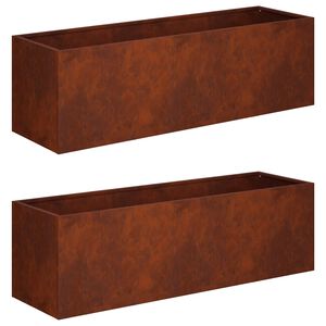 vidaXL Vaso da giardino 2 pz Ruggine 80 x 30 x 30 cm Acciaio Corten