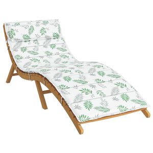 vidaXL Cuscino per Lounger Sole Bianco e verde 178 x 60 x 4 cm