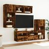 vidaXL Mobili TV a Muro con LED 5pz Rovere Fumo in Legno Multistrato