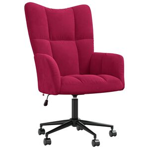 vidaXL Sedia Relax Rosso Vino in Velluto