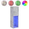 vidaXL Mobile TV con Luci LED Grigio Cemento 30,5x30x102 cm