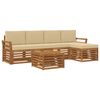vidaXL Set di divani da esterno 6 pz Naturale e Beige