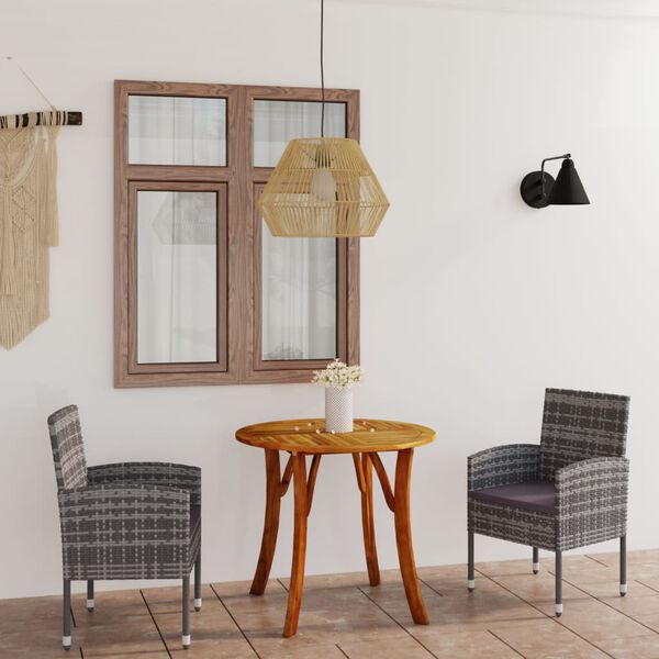 vidaXL Set Mobili da Pranzo per Giardino 3 pz Antracite