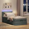 vidaXL Pouf Letto con Materasso e LED Grigio Scuro 80x200cm in Tessuto