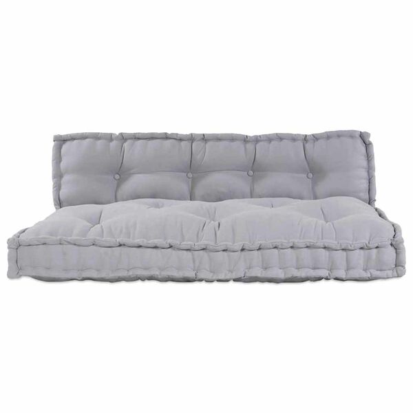 vidaXL Cuscino per Divano Pallet 2 pcs Grigio 120 x 80 x 38 cm Tessuto