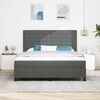 vidaXL Letto a molle con materasso Grigio scuro 180 x 200 cm Tessuto