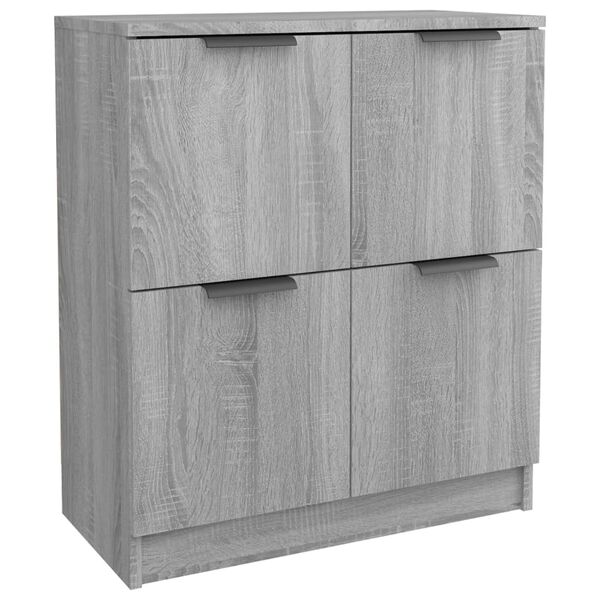 vidaXL Credenze 2 pz Grigio Sonoma 60x30x70 cm in Legno Multistrato