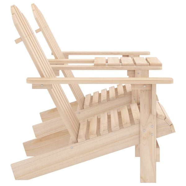 vidaXL Sedie da Giardino Adirondack con Tavolino in Legno Abete