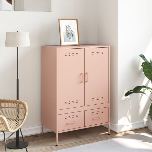 vidaXL Credenza Rosa 68x39x101,5 cm in Acciaio