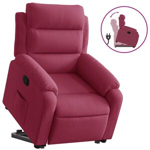 vidaXL Poltrona Alzapersona Reclinabile Rosso Vino in Velluto