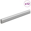 vidaXL Asta per armadio 12 pcs Argento 764 x 15 x 29 mm