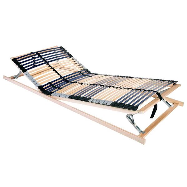 vidaXL Base a doghe Marrone 80 x 190 cm Legno massello di faggio