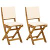 vidaXL Sedie Bistro da Giardino 2 pcs Bianco Crema