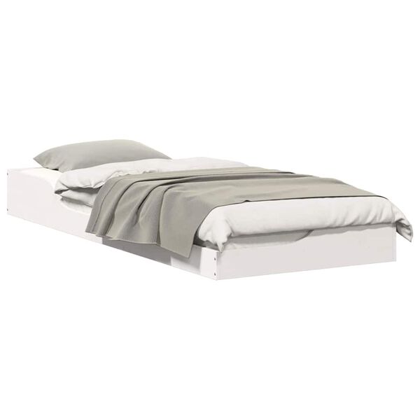 vidaXL Struttura del letto Bianco 80 x 220 cm Pino massello