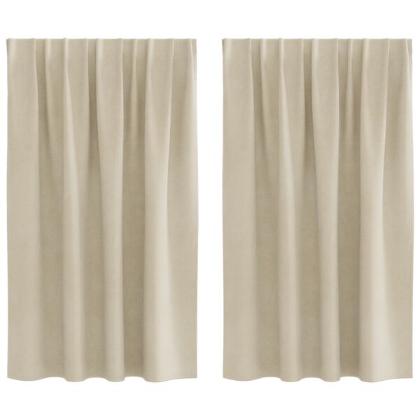 vidaXL Tende oscuranti 2 pcs Crema 140 x 140 cm Velluto