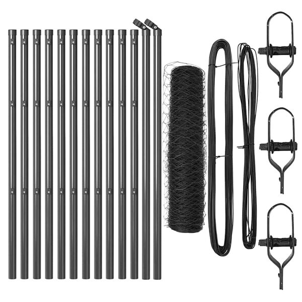 vidaXL Palo della recinzione Grigio 25 x 0,5 m (rete 50 mm) Acciaio