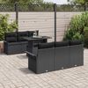 vidaXL Set Divano da Giardino 7 pcs Nero Rattan in Polipropilene