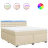vidaXL Giroletto a Molle con Materasso Crema 180x200 cm in Tessuto