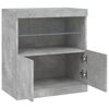 vidaXL Credenza con Luci LED Grigio Cemento 60,5x37x67 cm