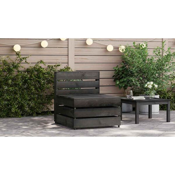 vidaXL Divano Centrale da Giardino Pallet Legno Pino Impregnato Grigio