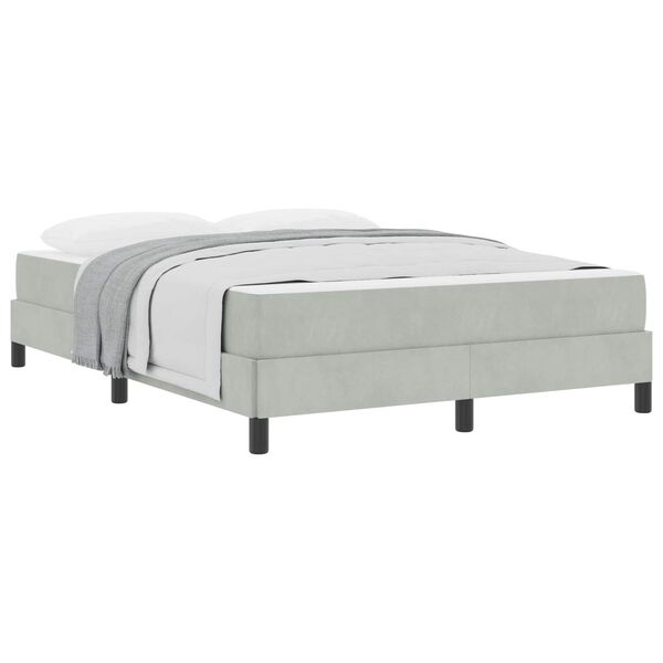 vidaXL Letto a molle con materasso Grigio chiaro 160 x 210 cm Tessuto