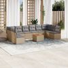 vidaXL Set Divani da Giardino 11 pz con Cuscini Beige in Polyrattan
