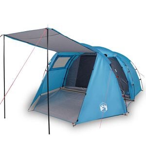 vidaXL Tenda da Campeggio a Tunnel per 4 Persone Blu Impermeabile