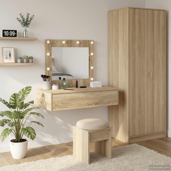 vidaXL Tavolo da Trucco Marrone 83 x 40 x 70 cm Legno multistrato