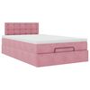 vidaXL Pouf Letto con Materasso Rosa 120x190 cm Velluto