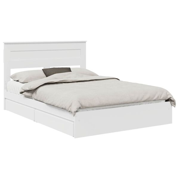 vidaXL Letto con Contenitore Bianco 150 x 200 cm Legno multistrato