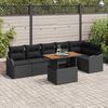 vidaXL Set Divano da Giardino con archiviazione 7 pcs Nero Poly Rattan