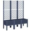 vidaXL Fioriera Giardino con Traliccio Grigio Blu 120x40x142 cm PP