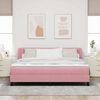 vidaXL Letto a molle con materasso Rosa 180 x 200 cm Velluto