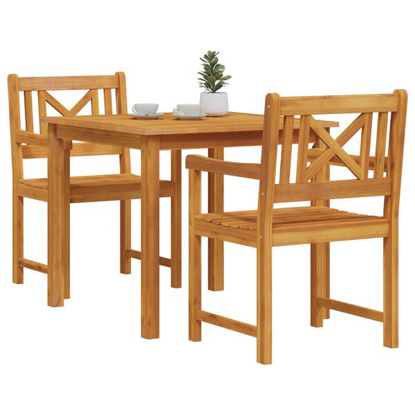 vidaXL Set da Pranzo per Giardino 3 pcs Marrone