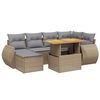 vidaXL Set Divani da Giardino 7 pz con Cuscini Beige in Polyrattan