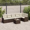 vidaXL Set Divano da Giardino Marrone polyrattan