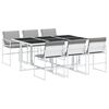 vidaXL Set da Pranzo da Giardino 7 pz con Cuscini Bianco in Textilene
