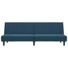 vidaXL Divano Letto a 2 Posti Blu in Velluto