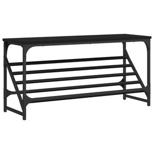 vidaXL Scarpiera Nera 90x30x45 cm in Legno Multistrato